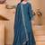 teal silk blend  embroidered sequins palazzo suit festive wear