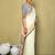 Striped border pure linen saree