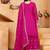 rani pink chiffon embroidered palazzo suit with dupatta
