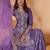 lavender  salwar suit with embroidered and sequins work for women's