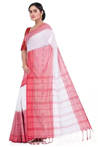 Woven design pure cotton taant saree