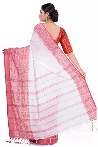 Woven design pure cotton taant saree