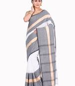 Floral woven design pure cotton taant saree