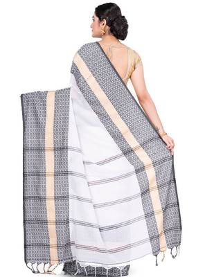 Floral woven design pure cotton taant saree 3