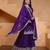purple designer silk blend  embroidery sharara suit set and dupatta for women's