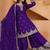 purple designer silk blend  embroidery sharara suit set and dupatta for women's