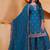 teal  blue designer silk blend  embroidery sharara suit set and dupatta for women's