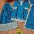 teal  blue designer silk blend  embroidery sharara suit set and dupatta for women's