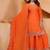 orange  designer silk blend  embroidery sharara suit set and dupatta for women's