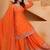 orange  designer silk blend  embroidery sharara suit set and dupatta for women's