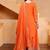 orange  designer silk blend  embroidery sharara suit set and dupatta for women's