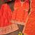 orange  designer silk blend  embroidery sharara suit set and dupatta for women's