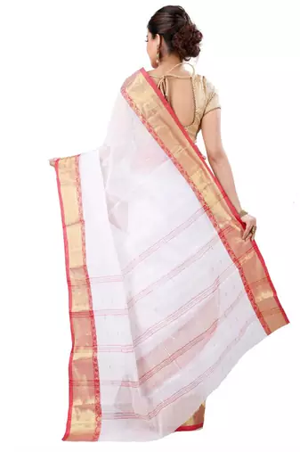 Woven design zari pure cotton taant saree