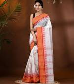 Floral pure cotton taant saree