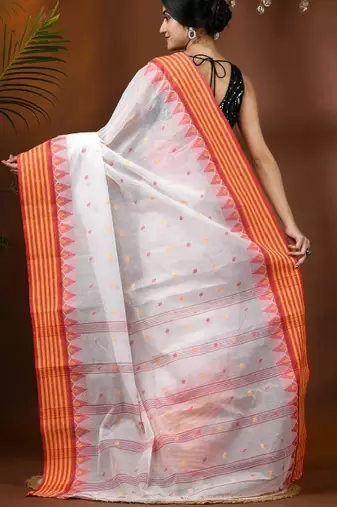 Floral pure cotton taant saree