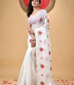 Floral embroidered zari saree