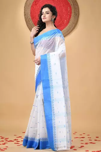 Phulkari pure cotton taant saree