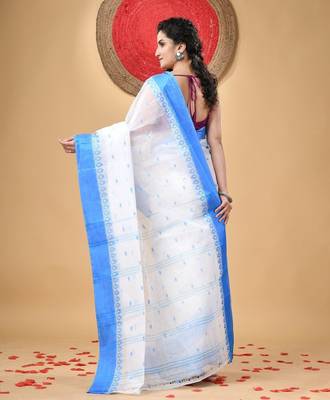 Phulkari pure cotton taant saree 3