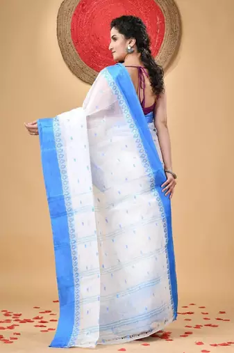 Phulkari pure cotton taant saree