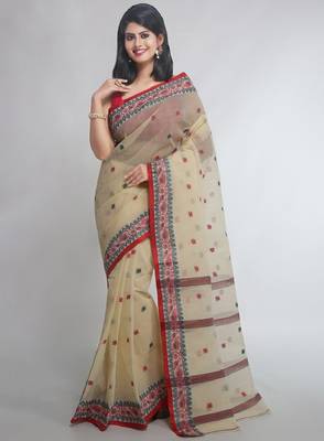Woven pure cotton taant saree 1