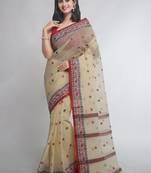 Woven pure cotton taant saree