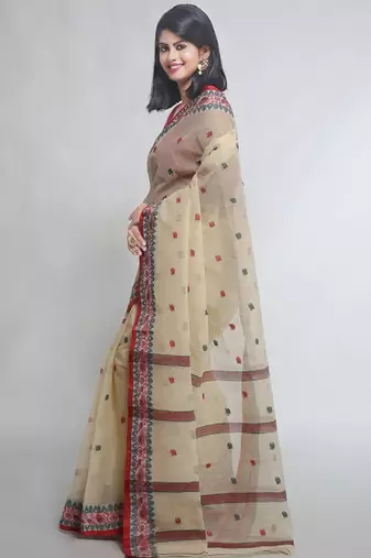 Woven pure cotton taant saree