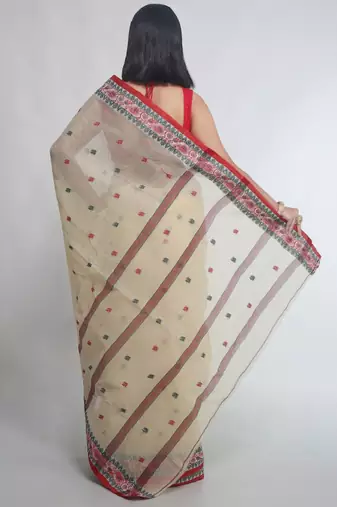 Woven pure cotton taant saree