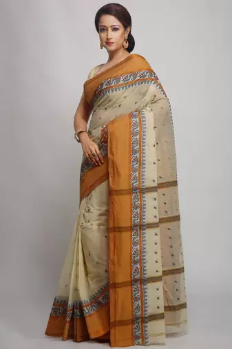 Ethnic motif pure cotton taant saree