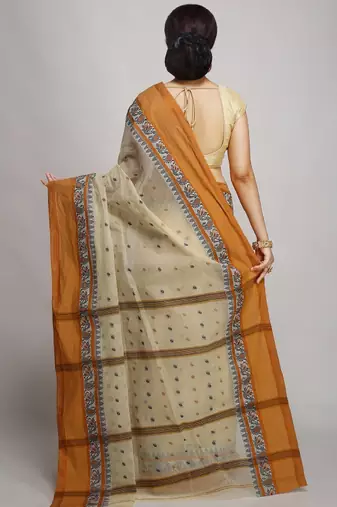 Ethnic motif pure cotton taant saree