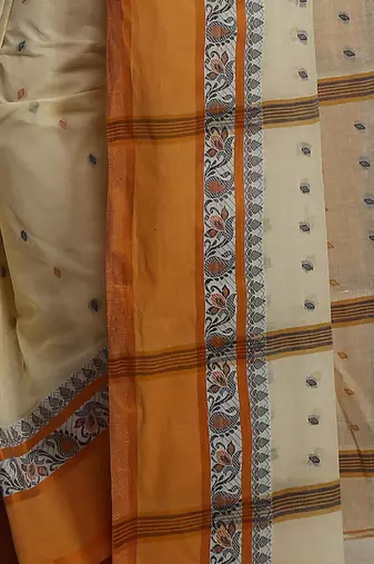 Ethnic motif pure cotton taant saree