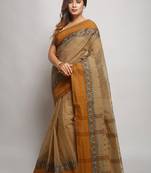Pure cotton taant saree with paisley border
