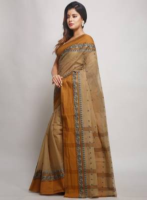 Pure cotton taant saree with paisley border 2