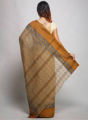 Pure cotton taant saree with paisley border 3
