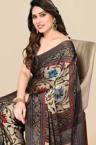 Floral printed saree