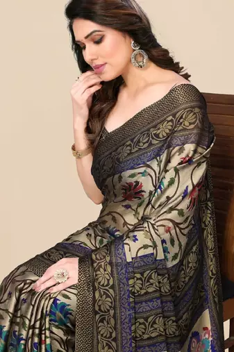 Floral printed saree