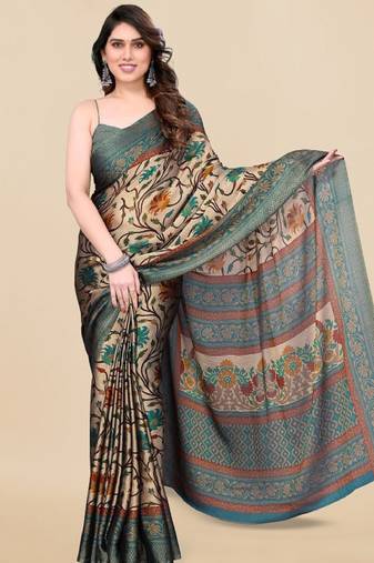 Floral printed chiffon saree