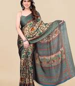 Floral printed chiffon saree
