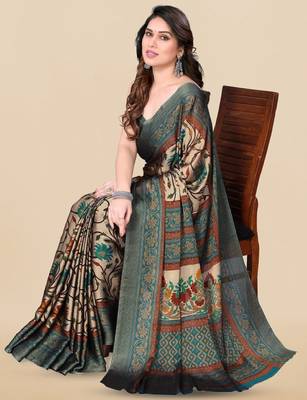 Floral printed chiffon saree 3