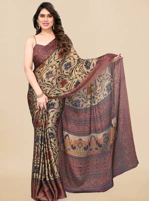 Floral poly chiffon saree 1