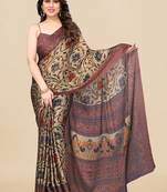 Floral poly chiffon saree