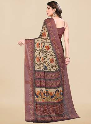 Floral poly chiffon saree 2