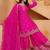 pink  designer silk blend  embroidery sharara suit set and dupatta for women's