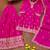 pink  designer silk blend  embroidery sharara suit set and dupatta for women's