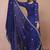  navy blue silk blend  embroidery party wear suit for women's