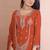 orange color faux georgette wedding wear trending plazo set stitched for women's
