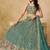 TURQUOISE SEQUINS & THREAD EMBROIDERED GEORGETTE STITCHED LEHENGA CHOLI
