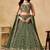 GREEN SEQUINS & THREAD EMBROIDERED GEORGETTE STITCHED LEHENGA CHOLI