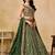 GREEN SEQUINS & THREAD EMBROIDERED GEORGETTE STITCHED LEHENGA CHOLI