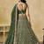 GREEN SEQUINS & THREAD EMBROIDERED GEORGETTE STITCHED LEHENGA CHOLI