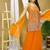 traditional orange georgette embroidered salwar suit for wedding